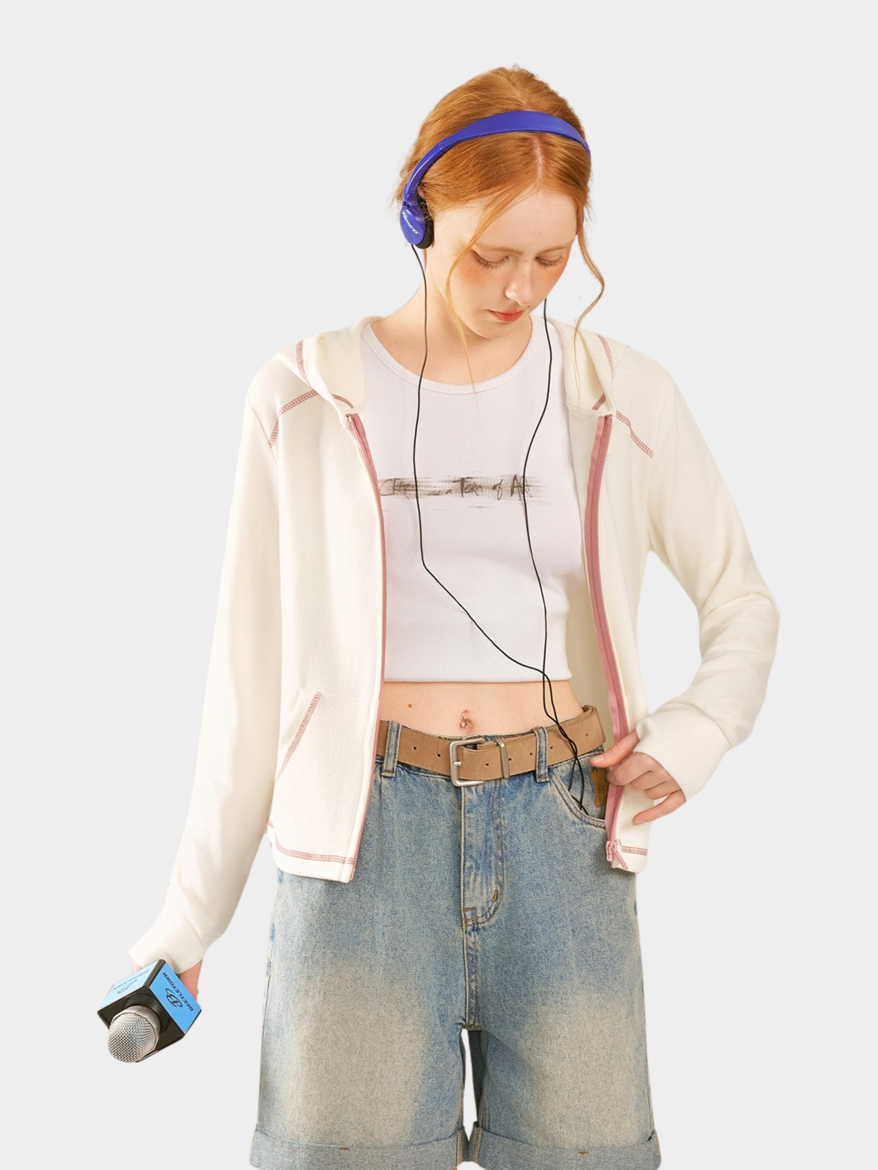 OwlCrag - Women's Slim-Fit Contrast Stitch Zip-Up Jacket