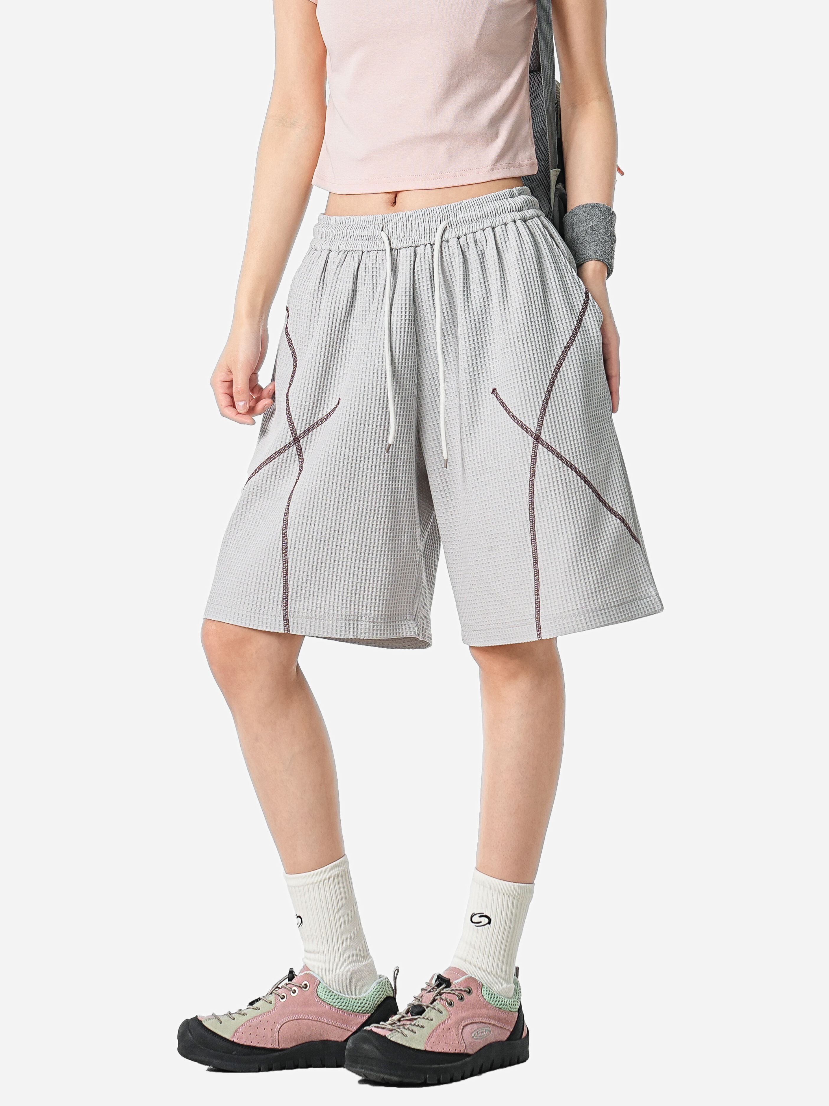 Emberbreeze - Moisture-Wicking & Quick-Dry Contrast Stitch Knit Shorts