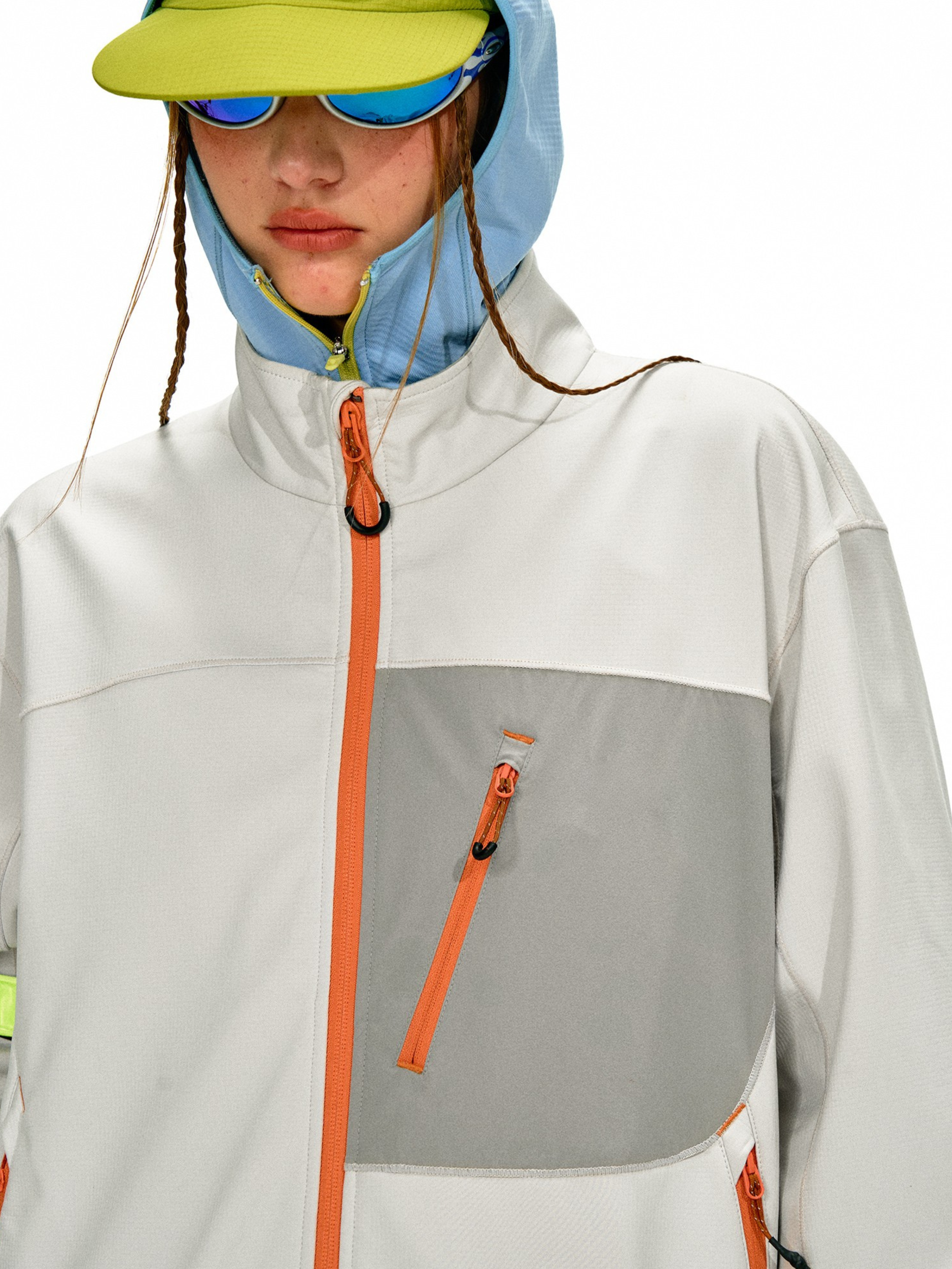 Driftcore - Unisex Teflon Water-Repellent Colorblock Zip-Up Stand Collar Jacket