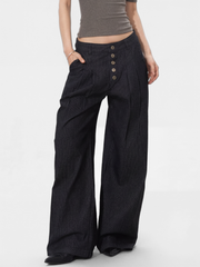 MistRidge - Women's Striped Wide-Leg Straight Pants