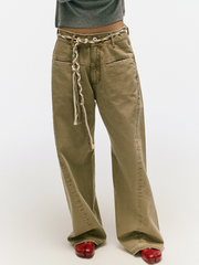 FreeSpirit - Slub Cotton Curved-Leg Pants